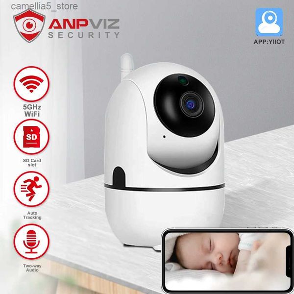 Monitor de bebé Cámara Anpviz 1080P Mini PTZ WiFi Interior IP inalámbrico inteligente Admite 5G Seguimiento automático Vista de aplicación YIOT Q240308