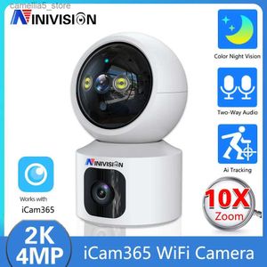 Babyfoon Camera HD 4MP 2K Dual Lens Mini PTZ Wifi Binnen Automatische tracking Bidirectionele Audio CCTV Home Safety IP Video ICam365 Q240308