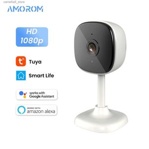 Caméra de surveillance pour bébé, caméra d'intérieur 1080P, haute définition, vision nocturne, avec Alexa et Google Home Q240308