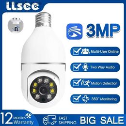 Caméra de surveillance pour bébé LLSEE YOOSEE Caméra de surveillance IP vidéo Ampoule E27 3MP couleur Wi-Fi mini sécurité de la maison intelligente intérieure surveillance de bébé Q240308
