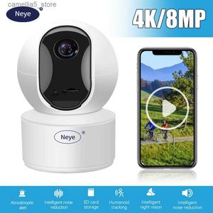 Caméra de surveillance pour bébé Neye 4K 8MP IP Home WiFi Sécurité intérieure bébé/nounou/animal de compagnie avec vision nocturne infrarouge et interphone audio Q240308