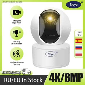 Caméra de surveillance pour bébé Neye3c 8MP 4K WiFi Sécurité intérieure 360 Panoramique IP Audio bidirectionnel avec vision nocturne infrarouge Q240308