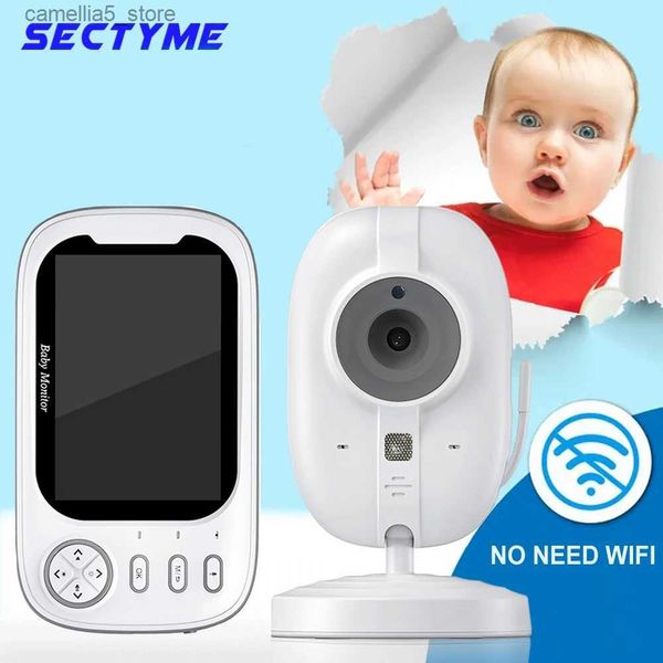 Caméra de surveillance pour bébé Sectyme Moniteur pour bébé de 3,5 pouces avec caméra de sécurité sans fil alarme vidéo vision nocturne protection de la maison nounou berceuse Q240308