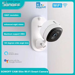 Caméra de surveillance pour bébé SONOFF CAM Slim Wi Fi Sécurité intelligente 1080P Surveillance audio bidirectionnelle Suivi automatique des animaux domestiques Fonctionne avec Alexa Q240308