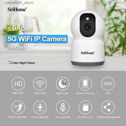 Babyfoon Camera SriHome SH038 5MP 5G WIFI IP Tuya Smart Home Indoor Draadloze monitoring Audio Automatische tracking Veiligheid Q240308