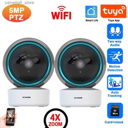 Caméra de surveillance pour bébé Tuya Smart Life, système de sécurité domestique sans fil 5MP Wifi CCTV PTZ IP, vidéosurveillance Audio bidirectionnel 2K Q240308