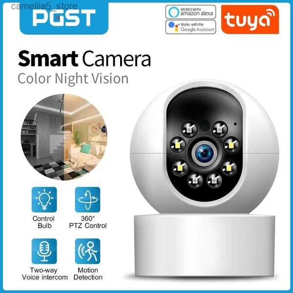 Monitor de bebé Cámara Tuya Smart Wifi IP Monitoreo de seguridad en el hogar Control de aplicación de vida Color Visión nocturna T57A Q240308