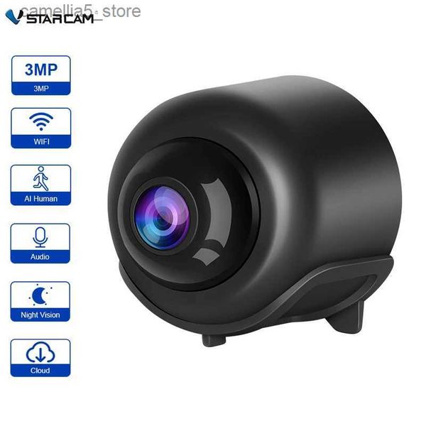 Moniteur bébé caméra Vstarcam 3MP Mini WiFi surveillance sans fil IP sécurité à domicile détection de mouvement intelligente Q240308