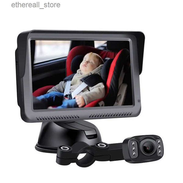 Moniteurs pour bébé 1080P Miroir de voiture pour bébé Caméra de voiture pour bébé Vision nocturne Caméras de miroir de siège de voiture de sécurité Miroirs surveillés avec une large vue cristalline Q231104