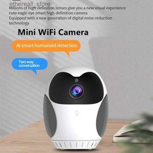 Babyphones 1080P Mini caméra WiFi bidirectionnelle Vision nocturne moniteur bébé détection de mouvement sans fil 2 voies Audio 360 rotatif IP Comcorder Q231104