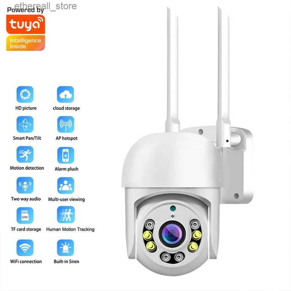 Monitores para bebés 2MP 1080P Tuya APP Detección de movimiento a todo color WIFI PTZ Cámara domo IP AI Humanoide Seguridad para el hogar CCTV Intercomunicador Monitor para bebés Q231104