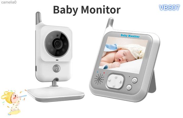 Baby surveille le moniteur bébé 3,2 pouces audio et vidéo VB607 Nanny Musique sans fil Walkie Talkie Infrarouge 24h / 24 Caméra portable Nanny Walkie Talkiec240412