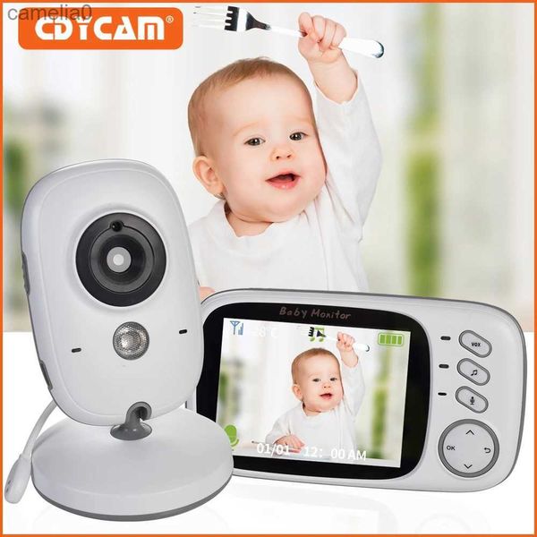 Monitores de bebé de 3.2 pulgadas Video de color inalámbrico LCD Monitor para bebés VB603 Visión nocturna Monitor Nanny Monitoring Saféy Baby Camerac240412