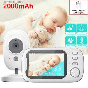 Baby Monitors 3.5 Inch Baby Monitor With Camera Wireless Security Video Alarm Night Vision Home Protection Nanny Lullaby USB Type-C Charge New Q231107