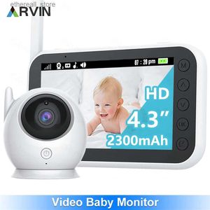 Moniteurs pour bébé Moniteur vidéo pour bébé de 4,3 pouces avec caméra sans fil longue durée de vie de 2300 mAh et interphone audio Vision nocturne automatique Babysitter pour enfants Q231104
