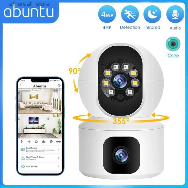 Monitores para bebés 4MP 2K Cámara WIFI Seguridad para el hogar Cámara de vigilancia interior Monitor para mascotas para bebés Seguimiento automático Domo Cámara IP PTZ inalámbrica P2P ICsee Q231104