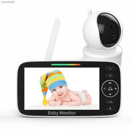 Baby monitoren 5-inch high-definition babymonitor met 30 uur batterij vertaling tilt zoom video babymonitor met camera en audio nacht vision vox tweerichtingswegen