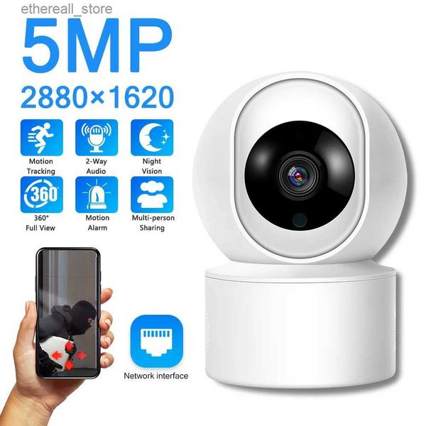 Babyphones 5MP IP WiFi caméra Surveillance bébé moniteur couleur Vision nocturne caméra vidéo intérieure sécurité automatique suivi humain Cam Q231104