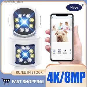 Baby Monitors 8MP Dual Lens WiFi Camera Dual Screen Baby Monitor Auto Tracking Ai Human Detection Indoor Home Secuiryt CCTV Video Surveillance Q231104