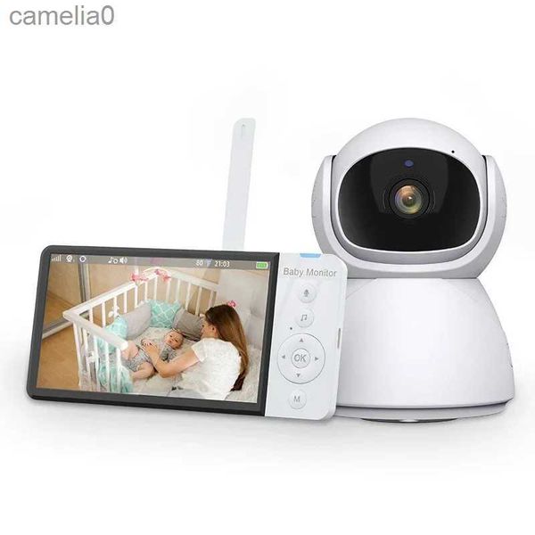 Baby Monitors Baby Monitor de 5.0 pulgadas Video inalámbrico sin WiFi o aplicación Descargar pantalla IPS con Nanny PTZ Camera Audio Audio Vox Lullaby ABM700C240412