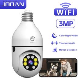 Babyphones JOOAN 3MP WiFi PTZ IP caméra E27 ampoule caméra couleur nuit suivi automatique caméra de sécurité caméra de Surveillance à domicile moniteur bébé Q231104
