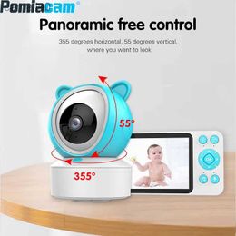 Babyfoons Nieuwe 1080p 5-inch WiFi Baby Monitor PTZ Controletemperatuur Monitoring Cradle Mobiele applicatie Remote Two-Way Intercom Baby MonitorC240412