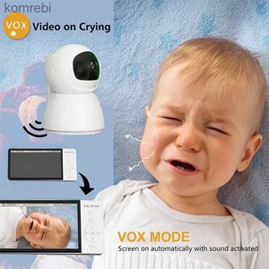 Baby monitors Pan Tilt Zoom Baby Monitor 5-inch display Video Little Kid Monitor met camera audio nacht visie 2-weg gesprekstemperatuur 8 slaapliedjes C240412