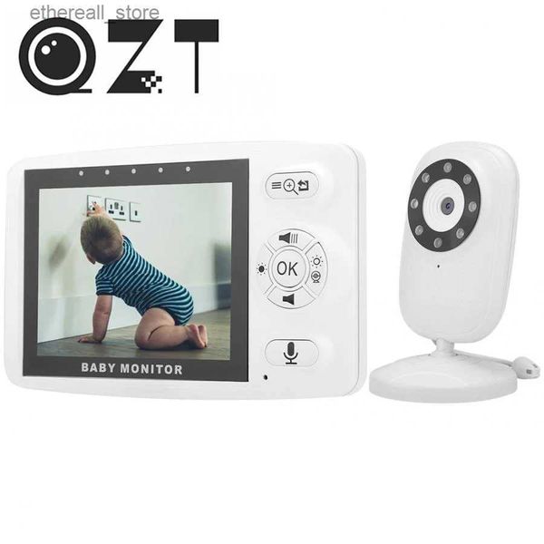 Monitores para bebés QZT Monitor para bebés de 3,5 pulgadas Visión nocturna Cámara de reproducción de música Video inalámbrico LCD Cámara de seguridad digital VXO Cámara de despertador Q231104