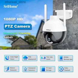 Babyfoons Srihome SH045 HD 2MP 1080P Draadloze PTZ IP Dome Camera AI Humanoïde detectie Nachtzicht Beveiliging CCTV Intercom Babyfoon Q231104