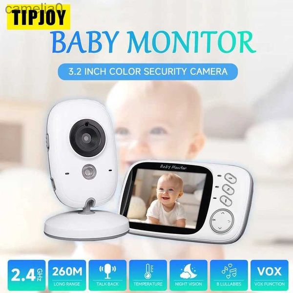 Monitores de bebé Tipjoy 3.2 pulgadas Color Monitor para bebés 2.4G LCD LCD 2 vías Llame a Night Vision Monitoring Camera de seguridad Nannyc240412