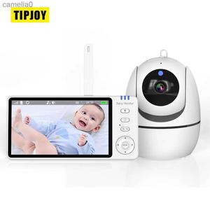 Baby moniteurs TIPJOY 5 pouces Baby Monitor 720p Pan Tilt Zoom Baby Camera 2-Way Night Vision Nanny Monitor Baby Video Monitoringc240412