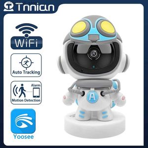 Babyfoons Tnnian 5MP Draadloze WiFi Robotcamera Auto Tracking Nachtzicht Tweerichtingsspraakvideo Babyfoon Bewakingscamera Yoosee Q231104