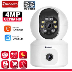 Babyfoons Tuya Dual Lens 2K Wifi PTZ IP-camera Auto Tracking Indoor Home Smart Life Draadloze bewakingscamera 2-weg audio Babyfoon Q231104