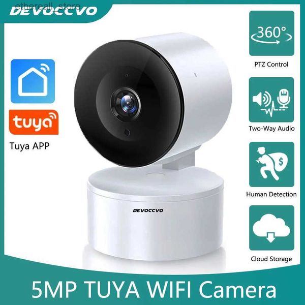 Tuya Smart 5MP Wifi IP caméra bébé moniteur sécurité à domicile caméra de Surveillance vie intelligente App contrôle infrarouge Vision nocturne caméra Q231104