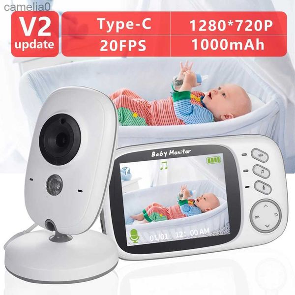 Monitores de bebé VB603 V2 Monitor de bebé con Monitor electrónico LCD Baby de 3.2 pulgadas Audio Audio Call Vision Video Nanny Radio Baby Camerac240412