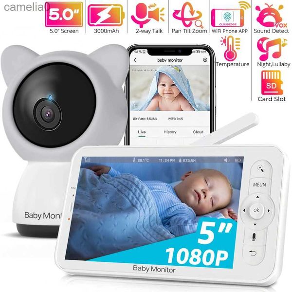 Bébé surnomment Vidéo Monitor bébé avec application mobile et moniteur PTZ PTZ APPEL VISION NIMBRE VISION VOX DÉTECTION SON SON REMINDERC240412