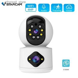 Babyfoons Vstarcam 4MP WiFi-camera met dubbele lens Babyfoon Auto Tracking Ai Menselijke detectie Indoor Home Security CCTV Videobewaking Q231104