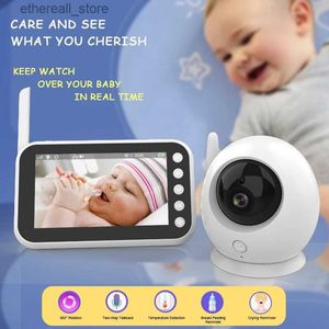Babyfoons Draadloze 720P kleuren slimme babyfoon met camerabewaking Nanny Cam Beveiliging Elektronische babyfoon Huilende baby's voeden Q231104