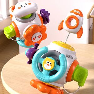 Baby Montessori Kubus 6 in 1 Druk Rustig Fidget Speelgoed Trekkoord Vingergreep Trainingsactiviteit Zintuiglijk Cadeau voor baby's van 6-24 maanden 231225