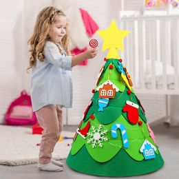 Baby Montessori Toy Kids Diy FIENTE Árbol de Navidad Feliz Navidad Decoraciones para el hogar 2022 Ornamentos de Navidad Regalos Arbelo de Navidad