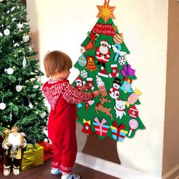 Baby Montessori Toys 32pcs Diy Feel Christmas Tree Toddlers druk Board Board Xmas Tree Educatief speelgoed voor kinderen jongens Girls Geschenken