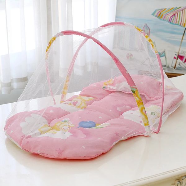 Baby Mosquito Nets lit pliable lit bébé coton oreillers portables pliant literie bébé berceau de gibier tente 240326