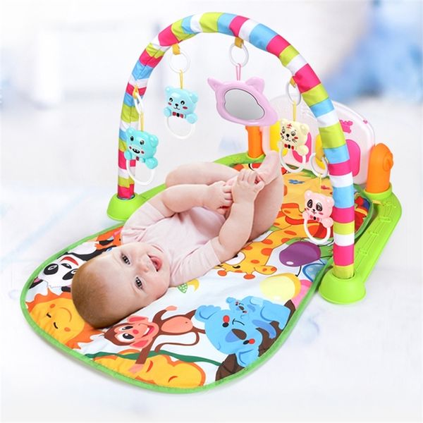 Baby Music Rack Play Mat Puzzle Tapis avec clavier de piano Enfants Infant Playmat Gym Crawling Activité Tapis Jouets pour 0-12 mois 210320