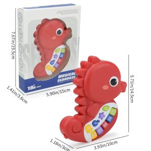 Baby Music Seahorse Toys.Toddler Electronic Learning Sensory Toy, Musical Piano Keyboard Lights Sounds.infant Birthday Gift