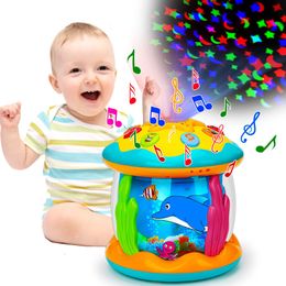 Baby Muziek Geluid Speelgoed 1 3 Jaar Baby's Oceaan Licht Roterende Projector Muzikale Montessori Vroege Educatieve Sensorische voor Peuter Geschenken 230711