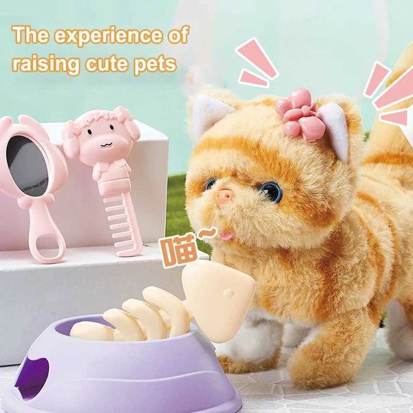 Baby Music Sound Toys 2024 New 13pcs Lindo Electronic Pet Cat Toy Simulation Simulación Electric Plush Kitten Portable Regalo H240521