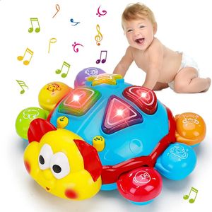 Babymuziek Geluidsspeelgoed Baby Kruipen Lopen Muzikaal speelgoed Spaans Engels Tweetalig leren Educatief speelgoed Baby's Oplichtend babyspeelgoed voor kinderen Geschenken 231214