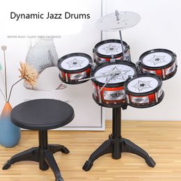 Baby Music Sound Toys Niños Jazz Drum Toy Instrumentos musicales Juguetes Cymbal Sticks Rock Set Hand Drum Kids 5 Drums Set Regalo divertido para niños niñas 230629