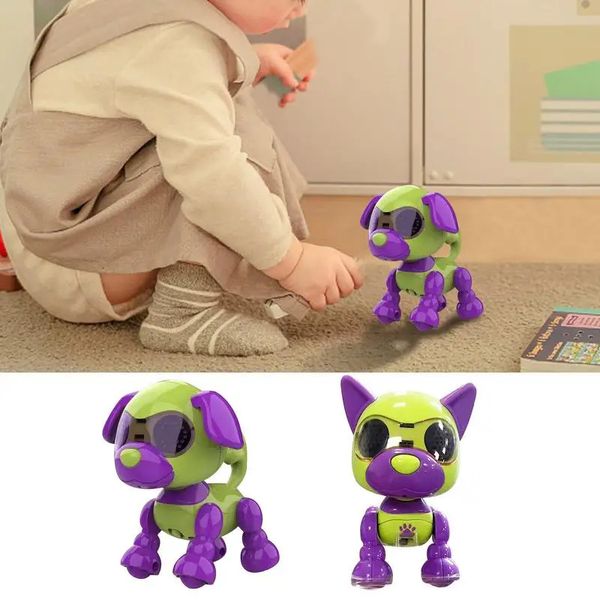 Bébé Musique Son Jouets Cool Robot RC Mini Chien De Compagnie Intelligent Interactif Marche Chiot LED Enregistrement Éducatif Intelligent Électronique pour Enfants 231215