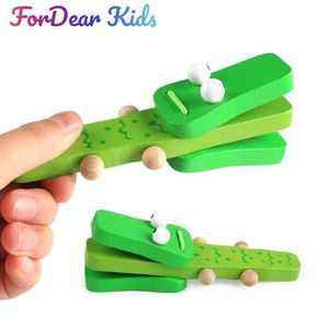 Baby Music Sound Toys Crocodile en forme en bois Castanet Baby Music Instrument Cartoon Childrens Music Education Mouse Gift Montessori Education Toy S2452011